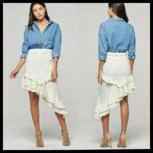 Asymmetric Skirt with ruffle- Size Small